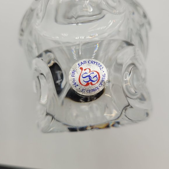 Santa Sleigh 24% St George Lead Crystal Vintage Candy Dish Decor - Picture 8 of 8